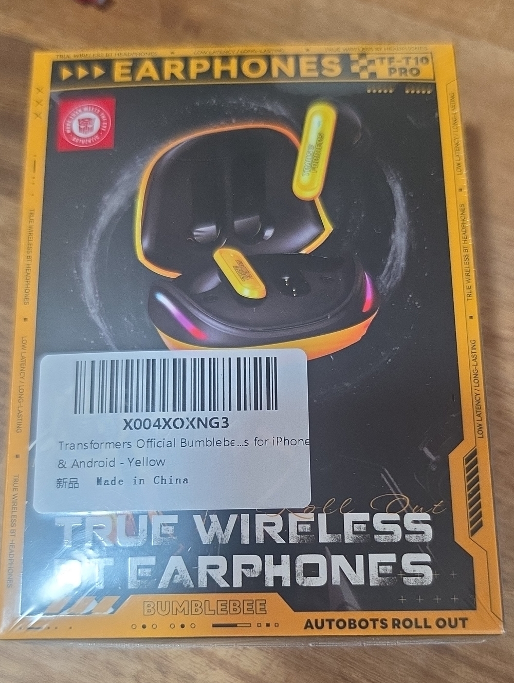 BRAND NEW SEALED TRANSFORMERS Bumblebee Yellow True Wireless Earphones - Design